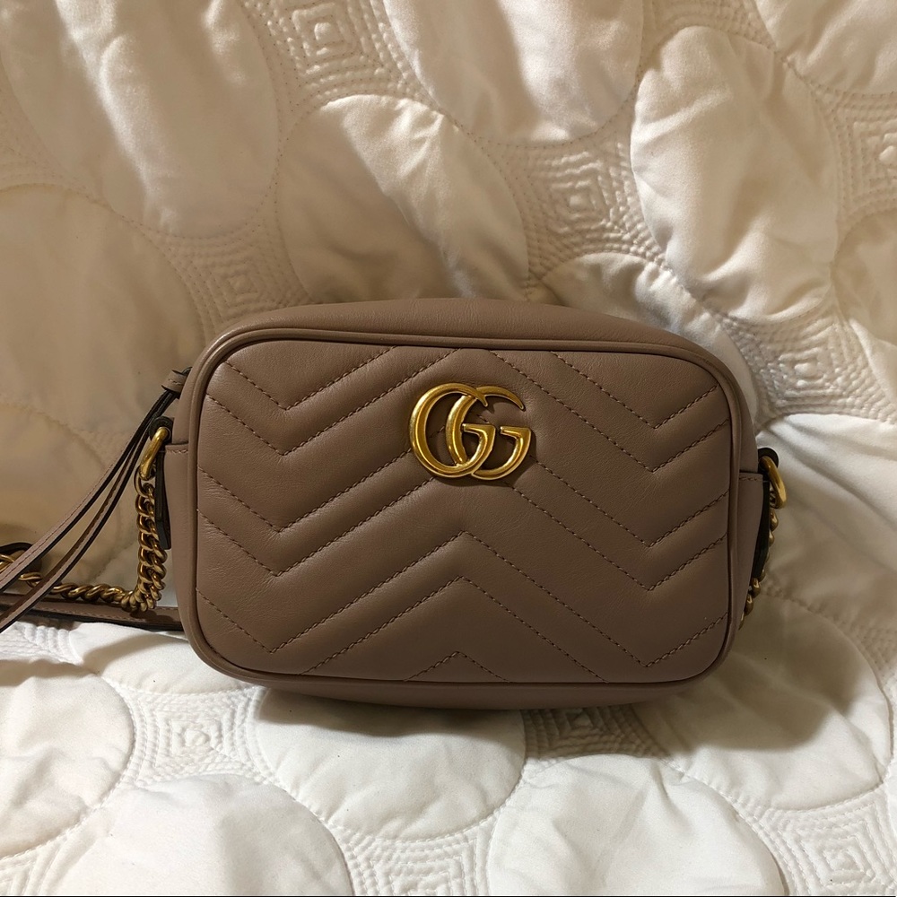 Gucci mini marmont Matlasse in nude